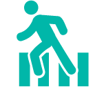 Pedestrian crossing road icon